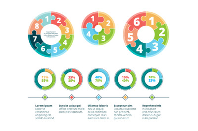 Puzzle infographic. Business success steps idea advertising presentati