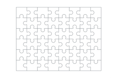 Puzzle background. Jigsaw blank white puzzle set for design projects v