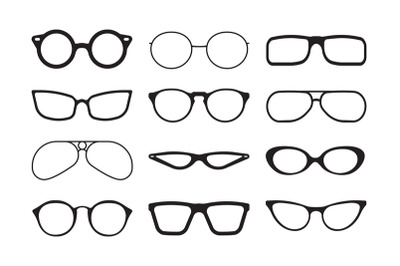 Glasses silhouette. Fashioned stylish accessories protecting summer su