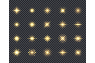 Glowing stars icon. Celebration effects beautiful sparks lighting rays