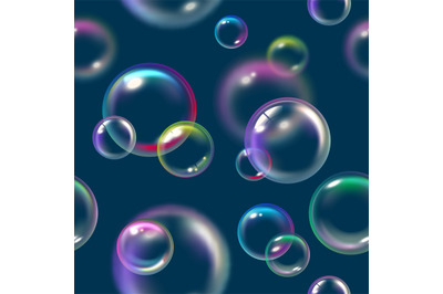 Bubbles pattern. Liquid soap float foam water texture vector bubbles s