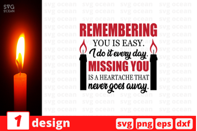 Remembering you is easy. I do it every day SVG Cut File