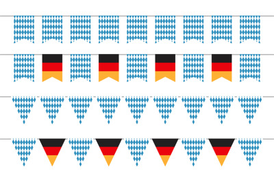 Oktoberfest garlands. Oktoberfest bunting flags. Bavarian and german b