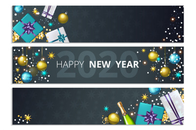 Holiday banners. Christmas New Year party flyers template. Vector Chri