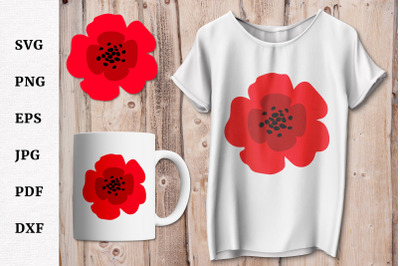 Remembrance Day Poppy Simple SVG Design Cut file