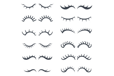 Cartoon eyelashes. Pretty girl style eyes face eyelash how unicorn vec