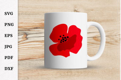 Poppy SVG for Remembrance or Anzac Day Cut file