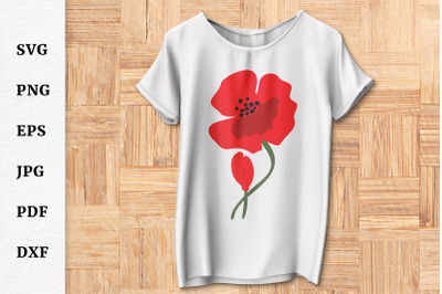 Poppy flower SVG Remembrance or Anzac Day Cricut file