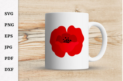 Remembrance or Anzac Day Poppy Flower SVG Cut File