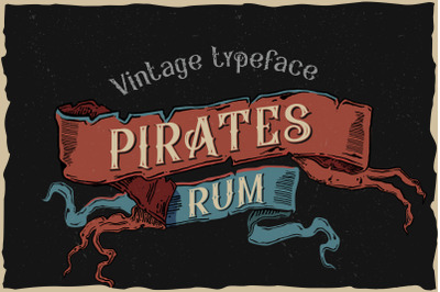 Pirates rum vintage typeface