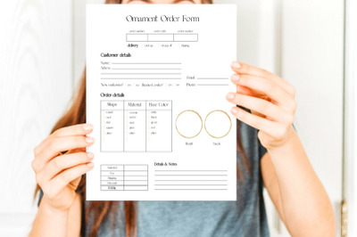 Ornament Order Form Template, Simple Modern Ornament Order