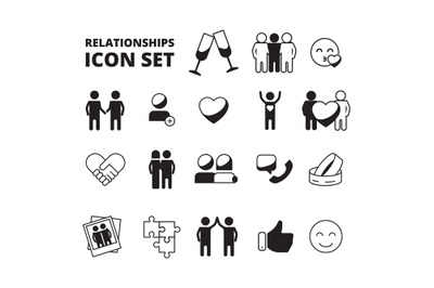 Friendship symbols. Family love couples male female relationship partn