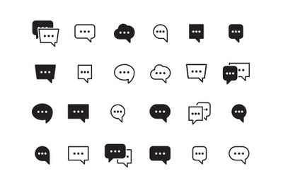 Chat bubbles. Talking symbols circle and square icons for online messe