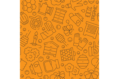 Honey pattern. Honeybee comb liquid healthy apiary products symbols ve