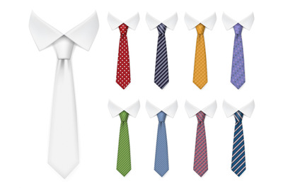 Men ties. Fabric clothes items for male wardrobe elegant style ties di