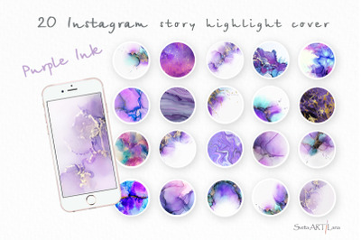 Instagram Purple Ink Story Highlight covers