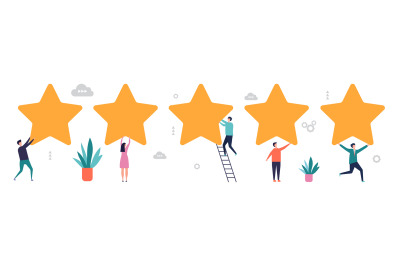 Rating concept. Survey results, feedback vector illustration. Five sta