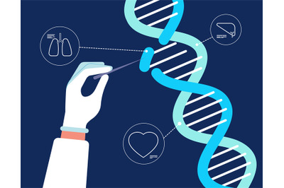 Dna analysis. Genome crispr cas9 biochemical farmacity medical enginee