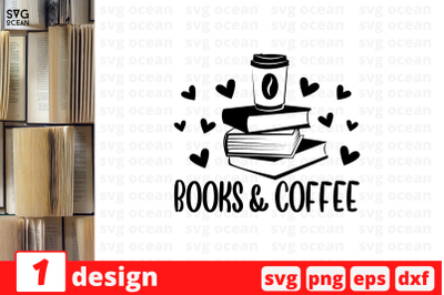 Books and coffee SVG Cut File