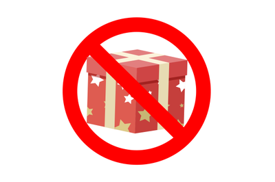 Banned gift icon symbol badge