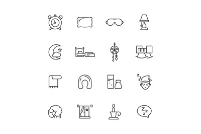 Sleep icon. Sheep insomnia clouds clocks rest sleeping symbols bed pil