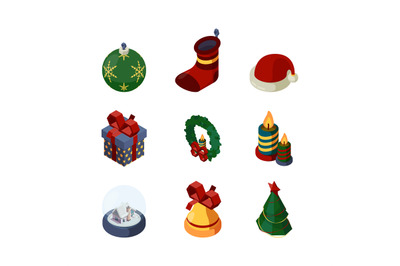 Xmas accessories. 3d happy new year celebration items bell cookie swee