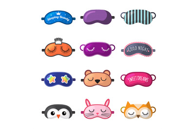 Sleeping mask. Rest clothes for girl face closed eyes sleepover masks