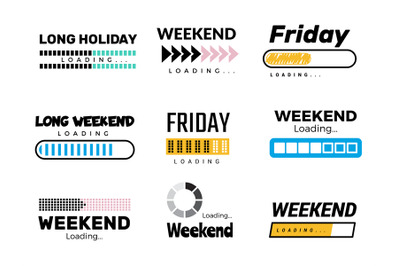 Weekend loading bar. Web ui interface loading lazy week days sunday sa