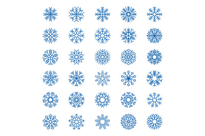 Snowflakes collection. Christmas decoration snow symbols logo design s