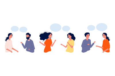 Communication concept. Flat people chatting, dialogue vector illustrat