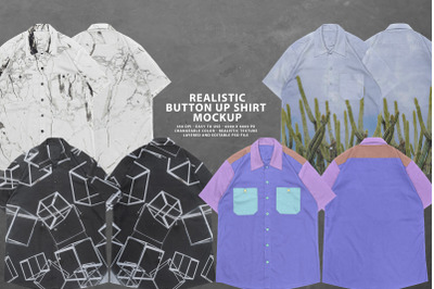 Realistic Button-Up Shirt Mockup