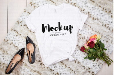 White Mothers Day T-Shirt Mockup