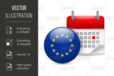 Icon of EU flag and calendar