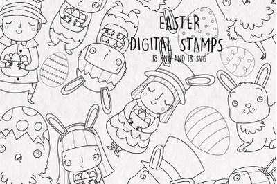 Easter SVG Clipart Black and White