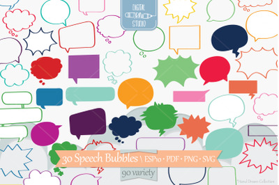 Color Speech Bubbles | Comic Book Talk, Thinking Cloud