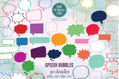 Color Speech Bubbles | Comic Book Talk, Thinking Cloud