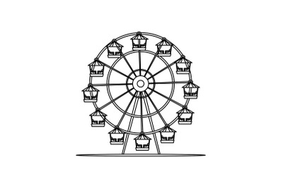 Amusement Parks Ferris Wheel Flat Icon