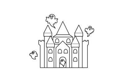 Amusement Parks Haunted House outline icon