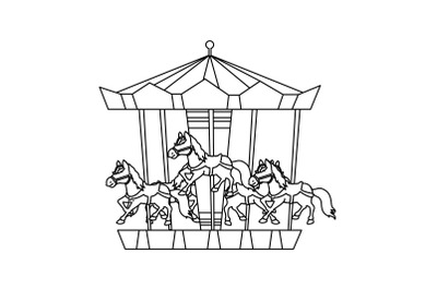 Amusement Parks Carousel Outline Icon