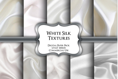 White Silk Textures Digital Paper Pack