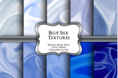 Blue Silk Textures Digital Paper Pack