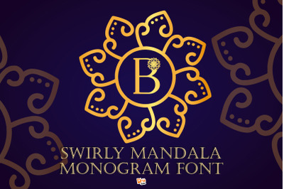 Swirly Mandala Monogram Font