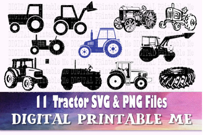 Farm Equipment svg, tractor bundle, silhouette PNG, illustration clip