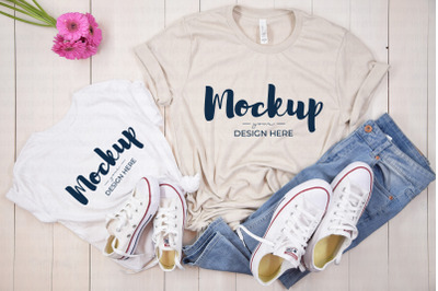Mother and Daughter Summer T-Shirt Mockup