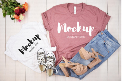 Mothers Day Shirt Mockup&2C; Mommy and Me T-Shirt Template