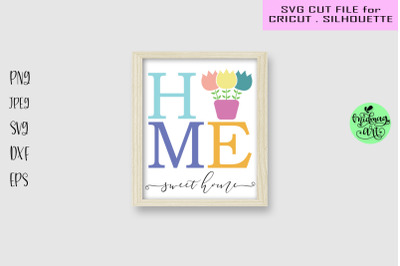 Home sweet home wood sign svg, spring sign svg