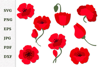 Remembrance Day Poppies Bundle SVG Cut file
