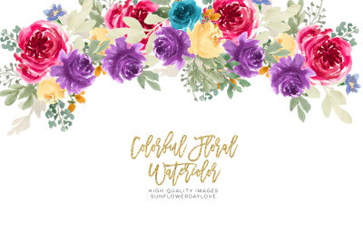 Watercolor Colorful Clipart Flower&2C; Flower clipart wedding