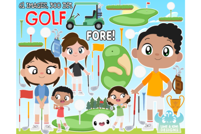 Golf Clipart - Lime and Kiwi Designs