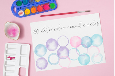 Watercolor circles for logo